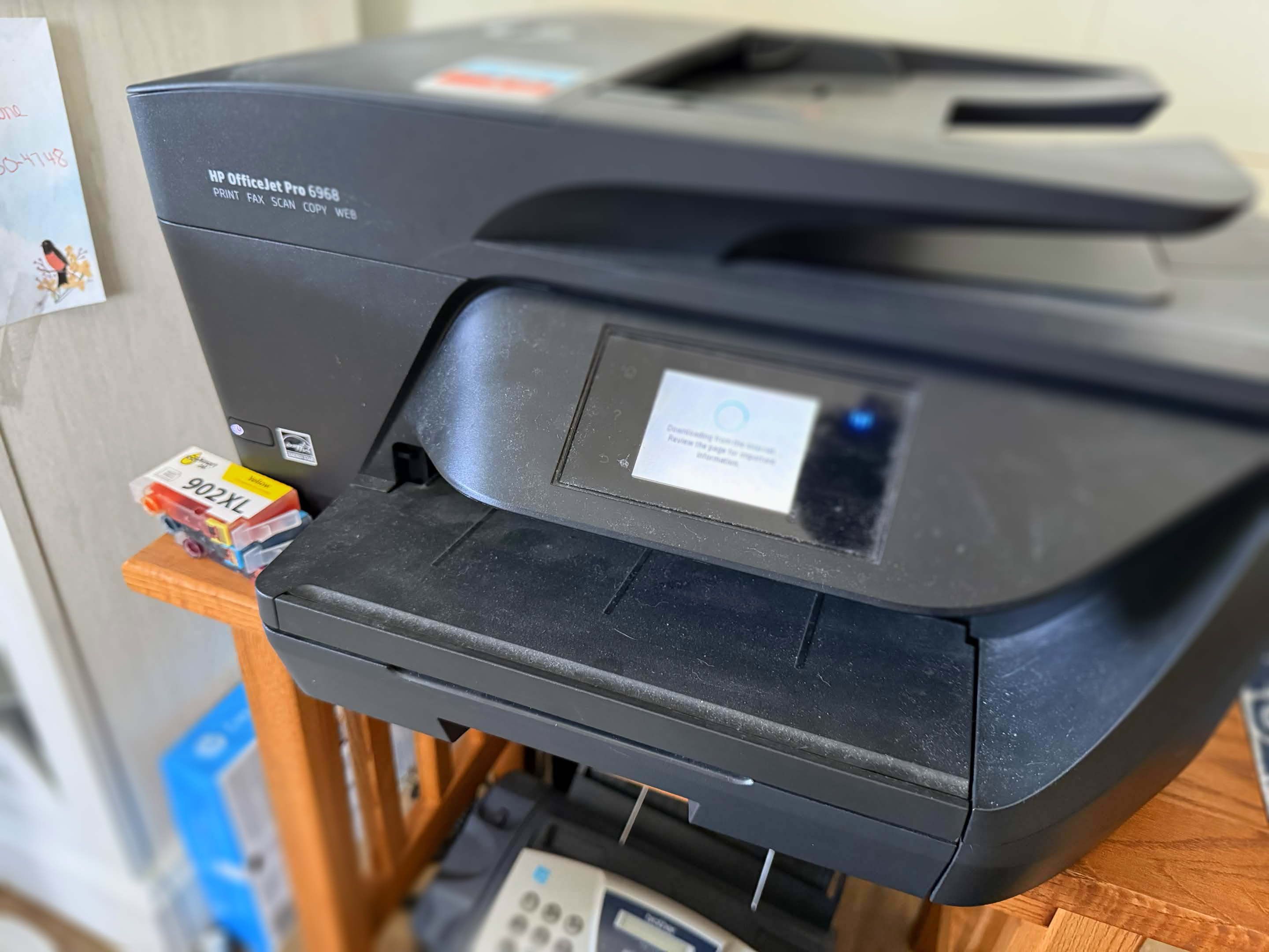 What could possibly be wrong? One of our technicians discovered that HP added a new firmware update, which blocked non-HP cartridges from being used with the printer.